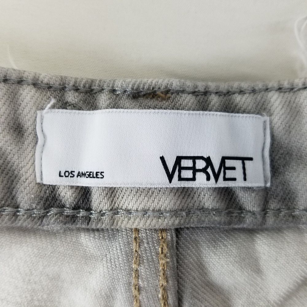 Vervet Jeans Womens 27 White Super High Rise Cropped Straight Distressed Denim - Picture 8 of 12